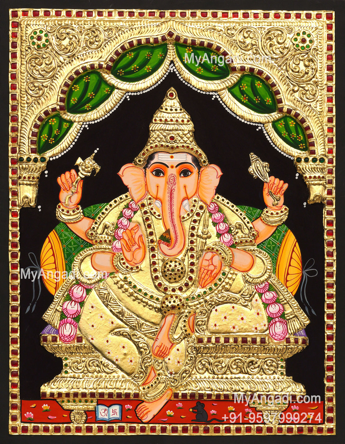 Ganesha 2D Tanjore Painting