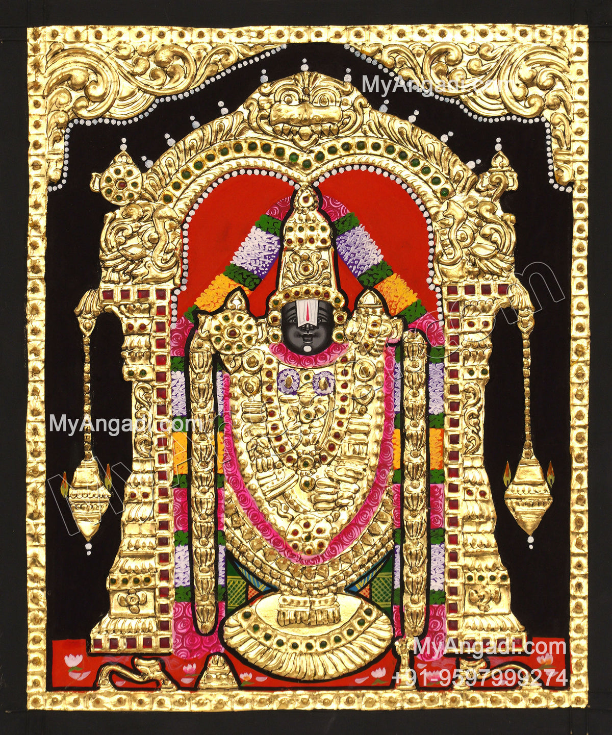 VenkateshwaraSwamy Tanjore Painting