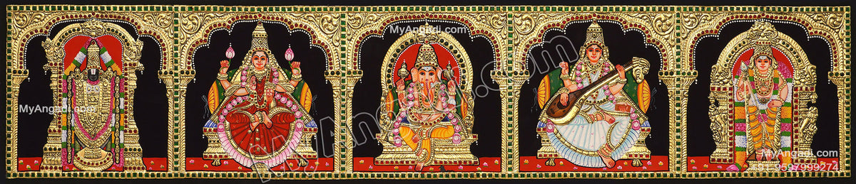 5 PanelTanjore Painting