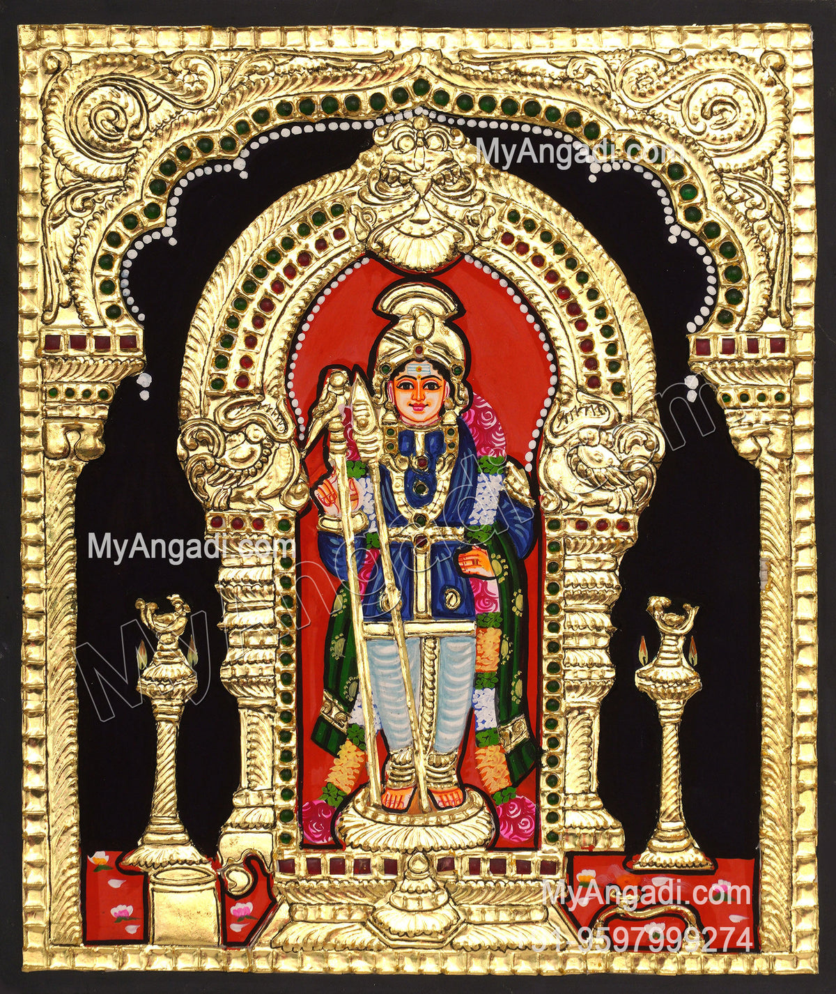 Raja Alangara Murugan Tanjore Painting