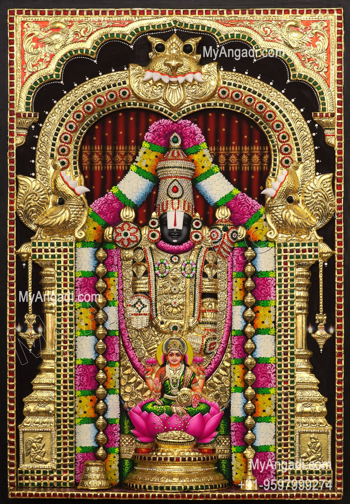 3d Balaji Lakshmi Tanjore Painting