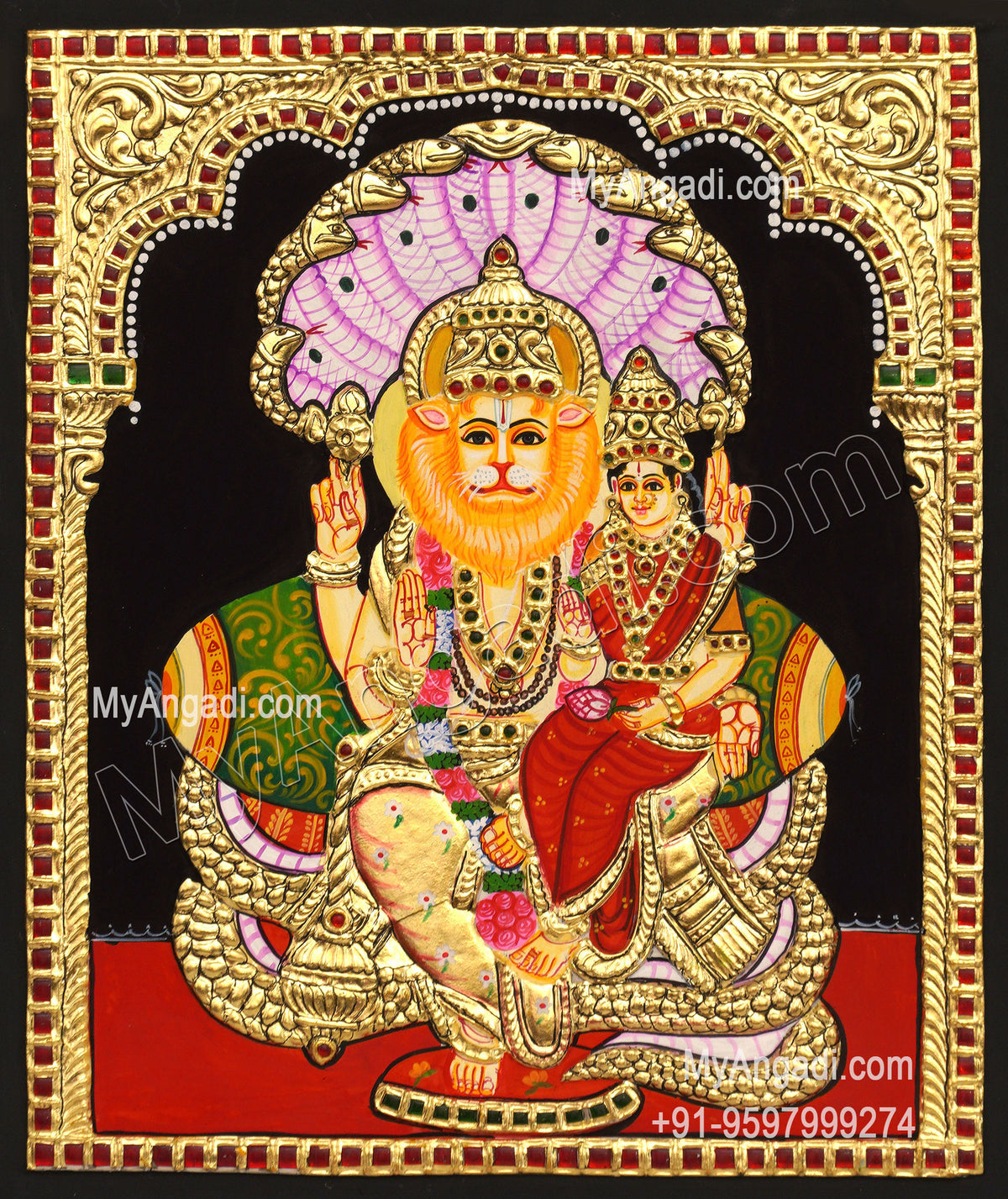 Lakshmi Narasimhar Tanjore Painting