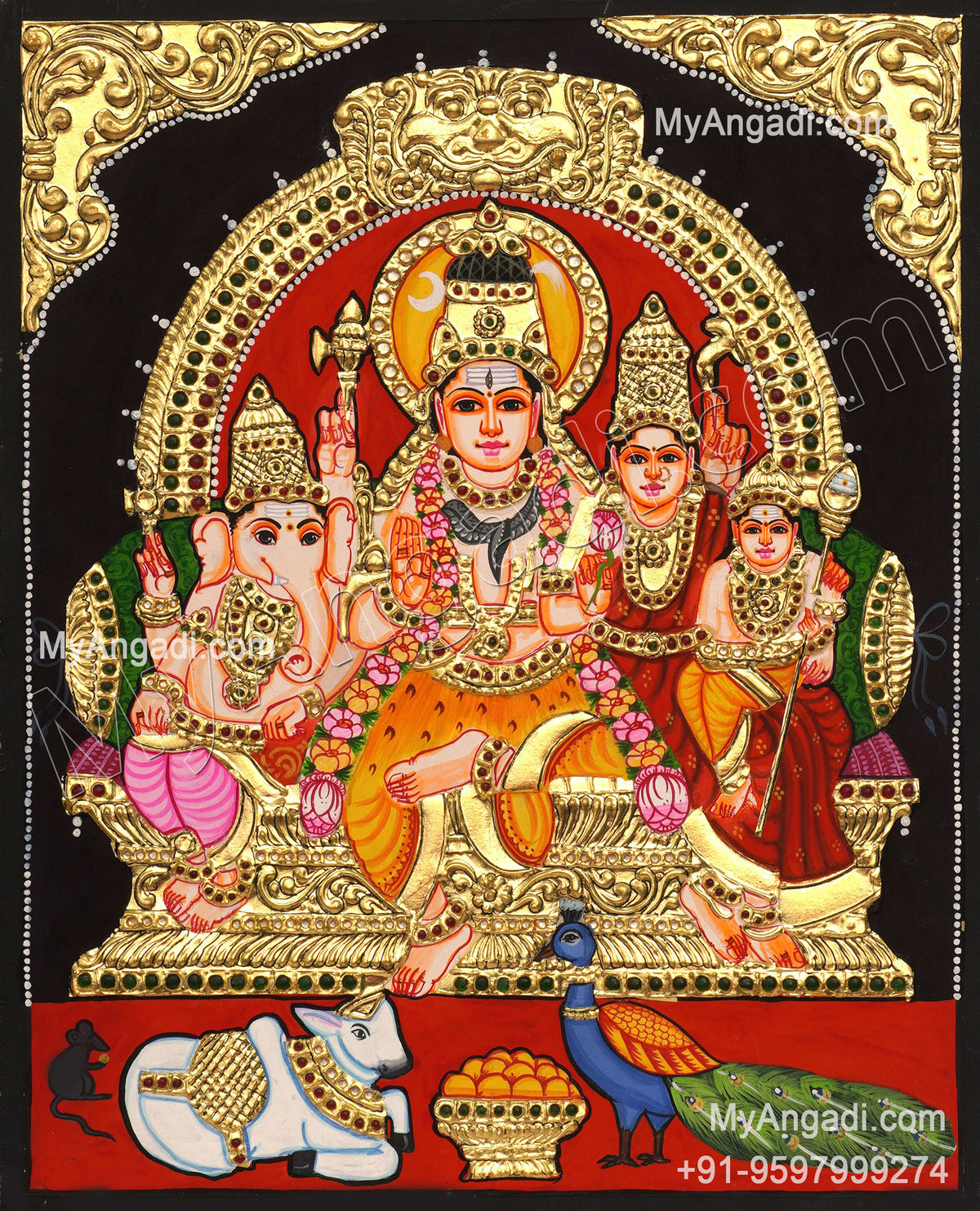 Shiva Family Tanjore Paintings