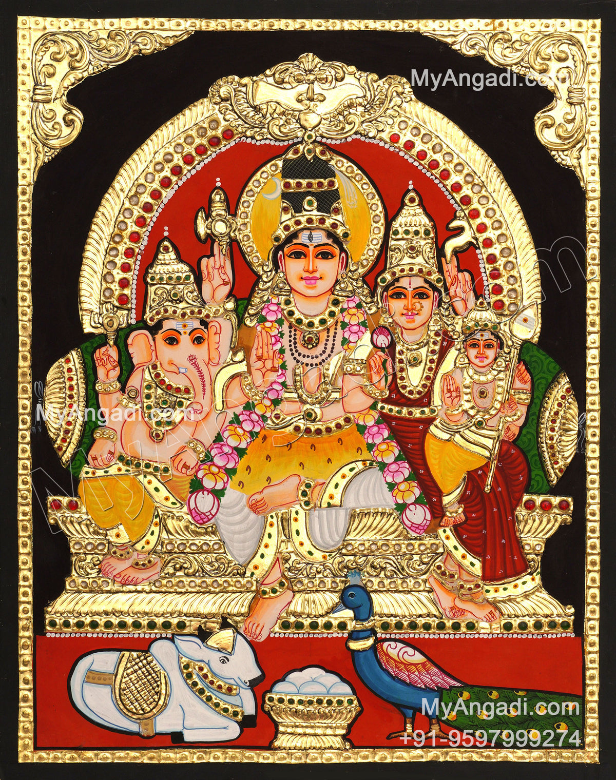 Shiva Family Tanjore Painting