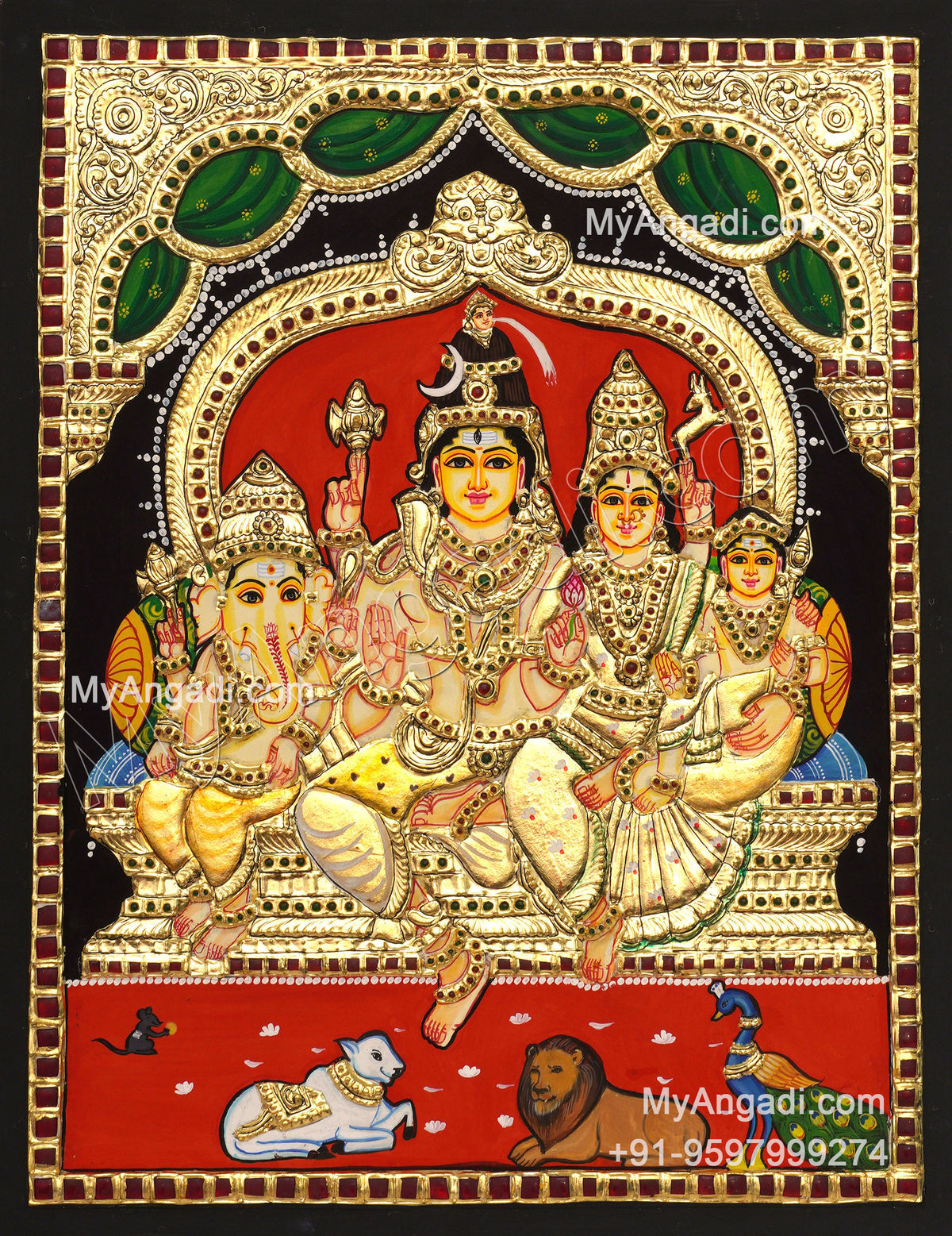 Shiva Family Tanjore Painting