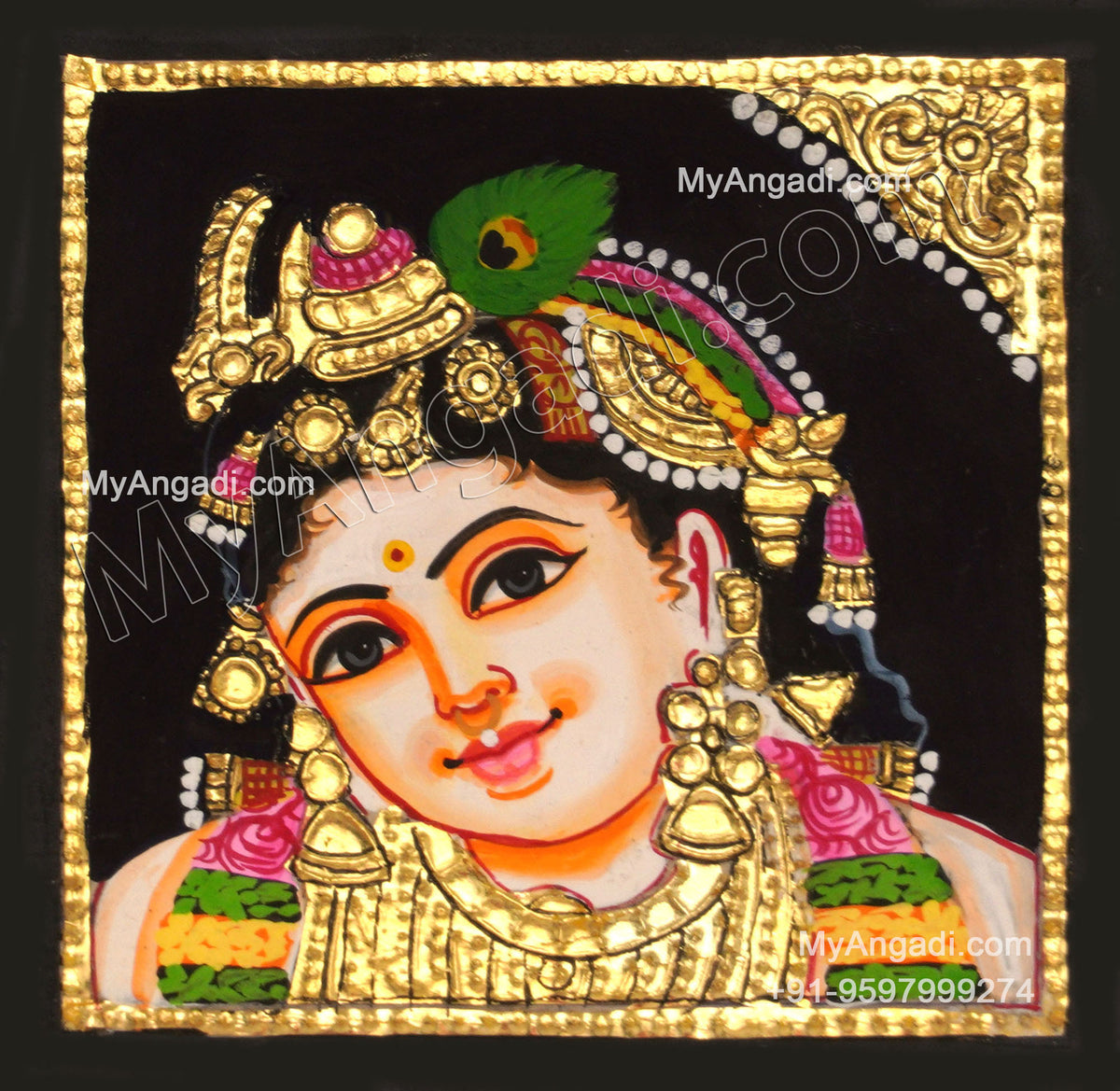 Small Krishna Tanjore Paintings