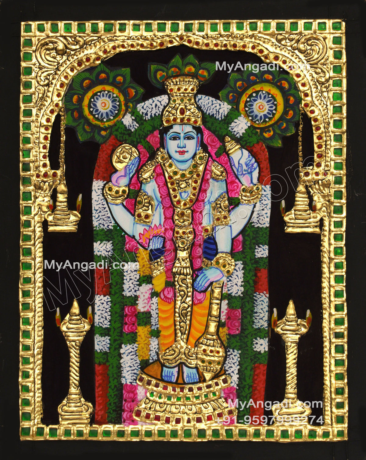 Guruvayoorappan Tanjore Painting