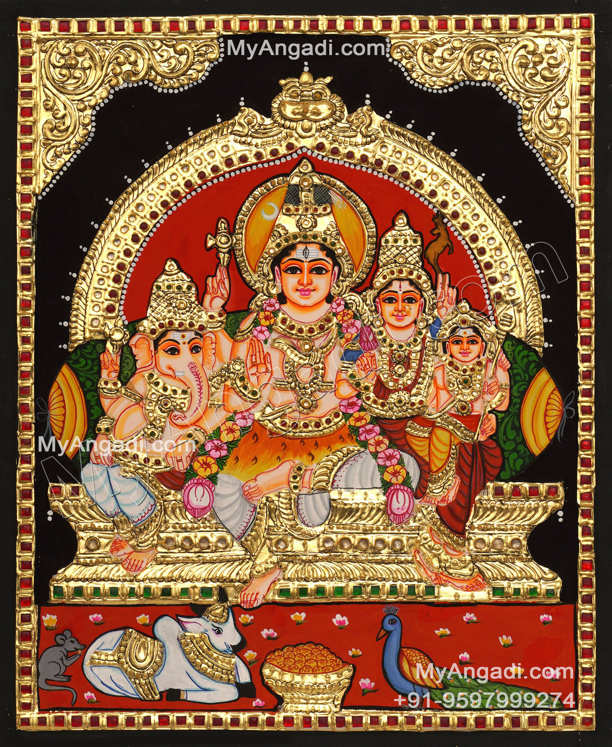 Shiva Family Tanjore Paintings