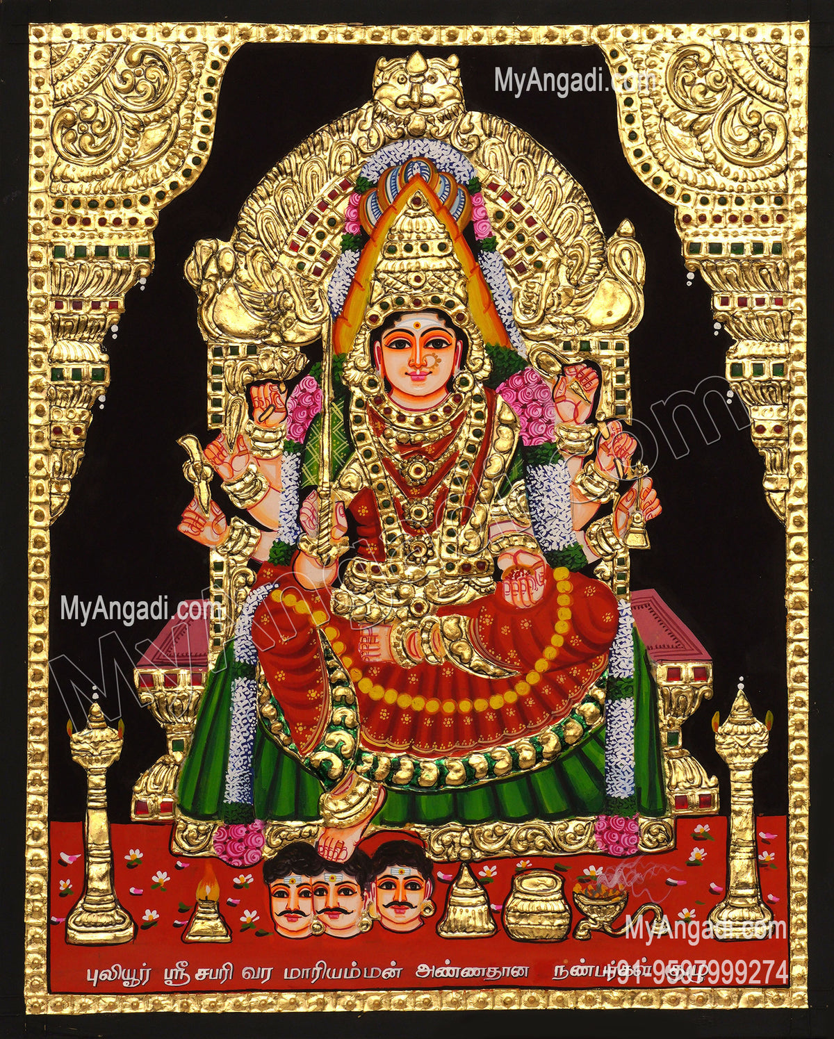 Samayapura Mariamman Tanjore Painting