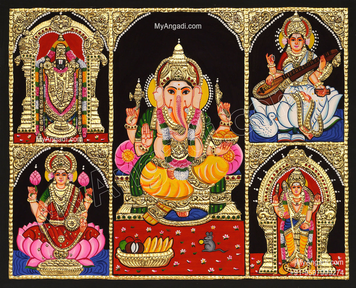 5 PanelTanjore Painting