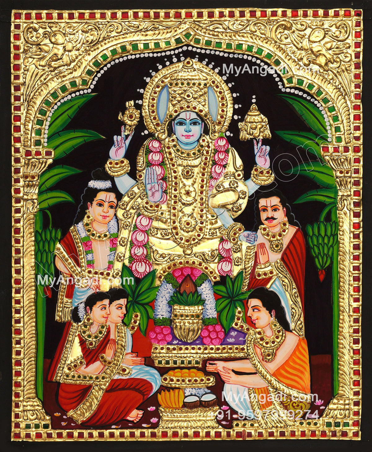 Sathyanarayana Swami Tanjore Painting