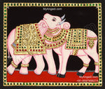 Bull and Elephant Optical Illusion in Airavatesvara Temple Tanjore Painting