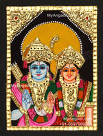 Ram Sita Small Size Tanjore Painting