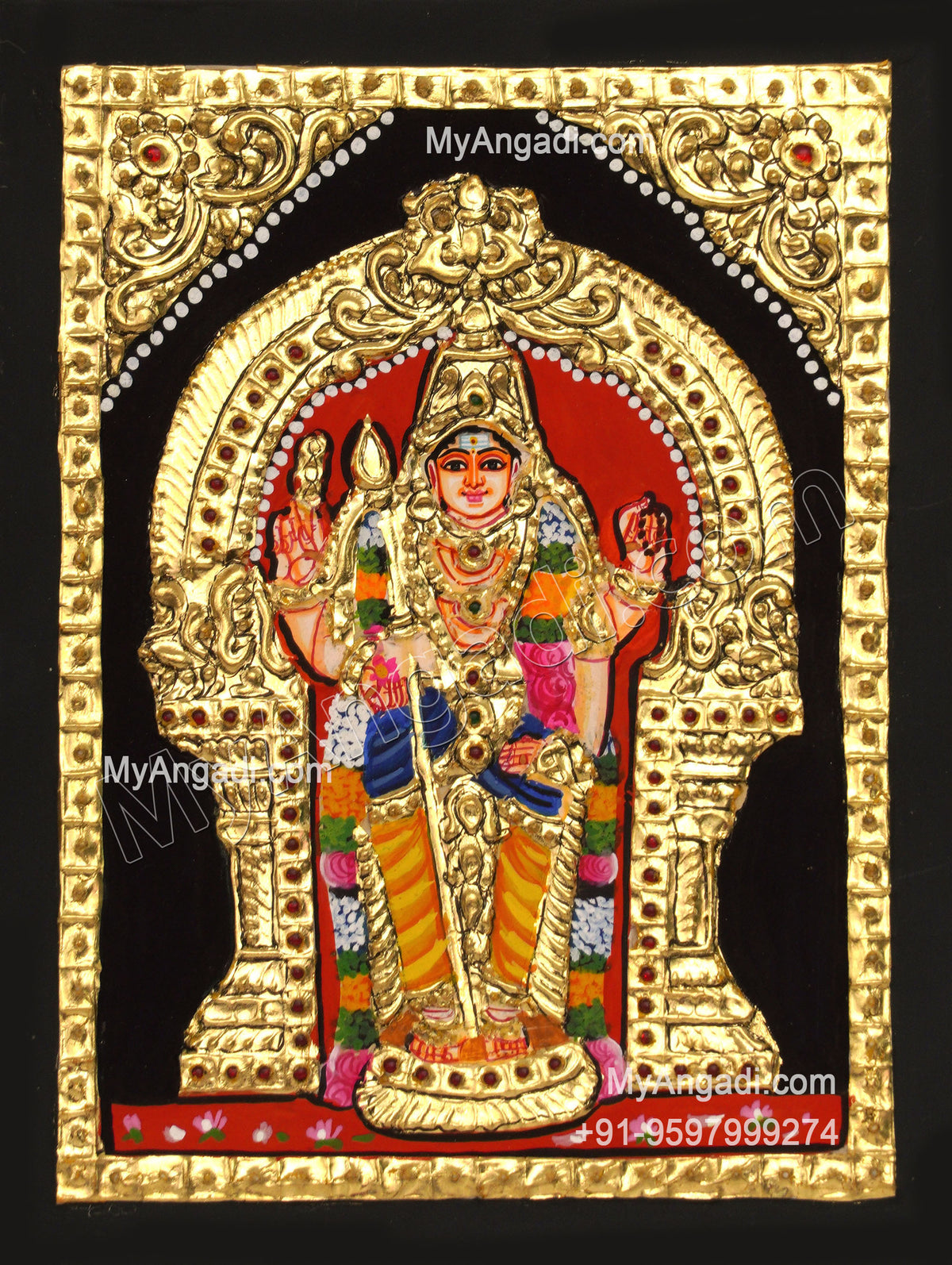 Murugan Small Tanjore Painting