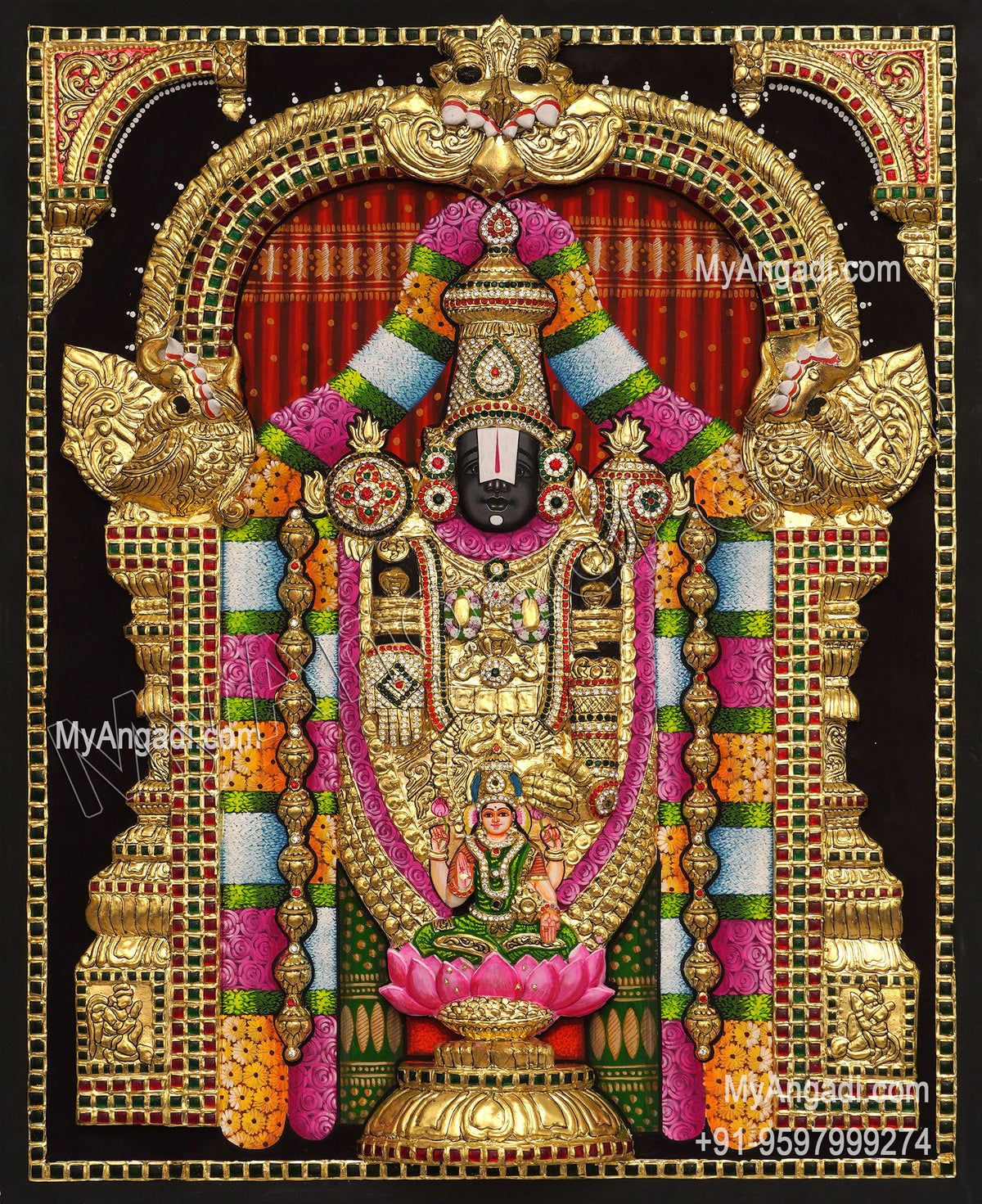 3d Balaji Lakshmi Tanjore Painting