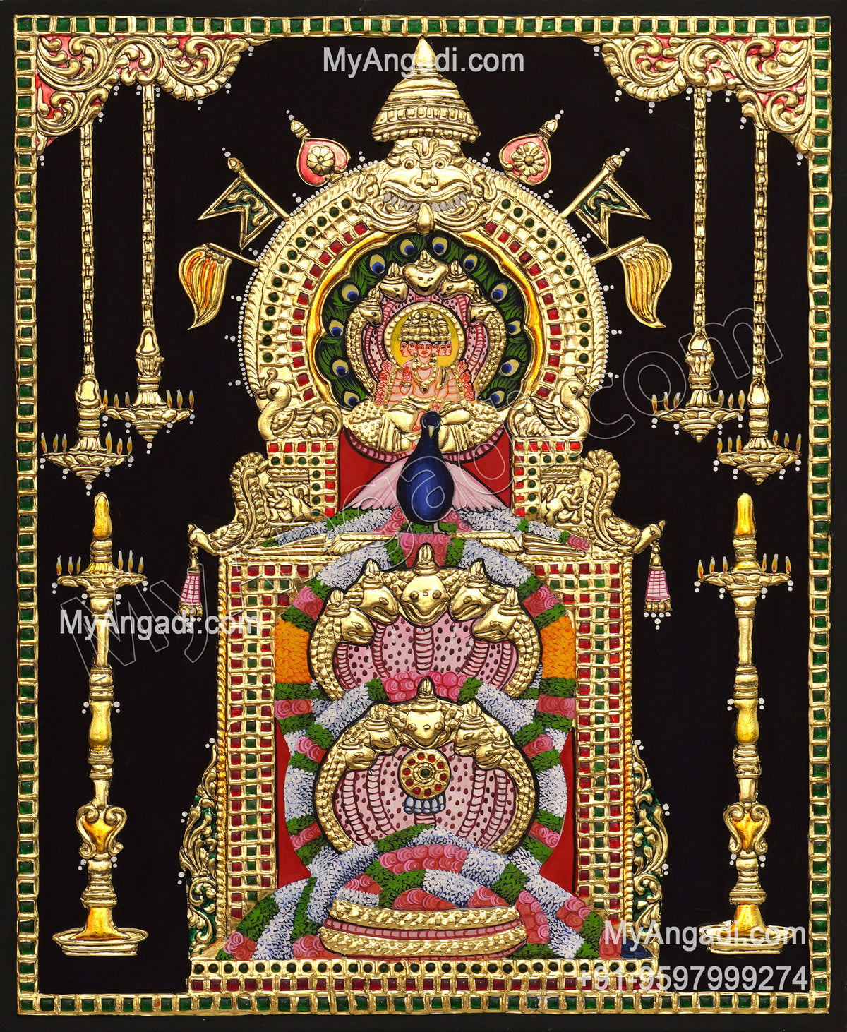 Kukke Subramanya Murugar Tanjore Painting