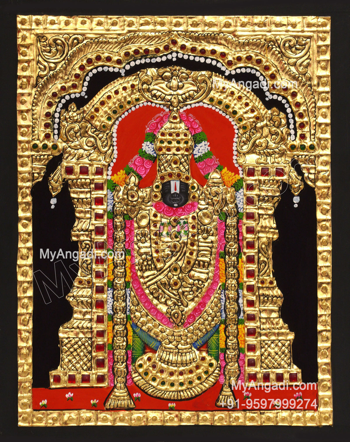 VenkateshwaraSwamy Tanjore Painting