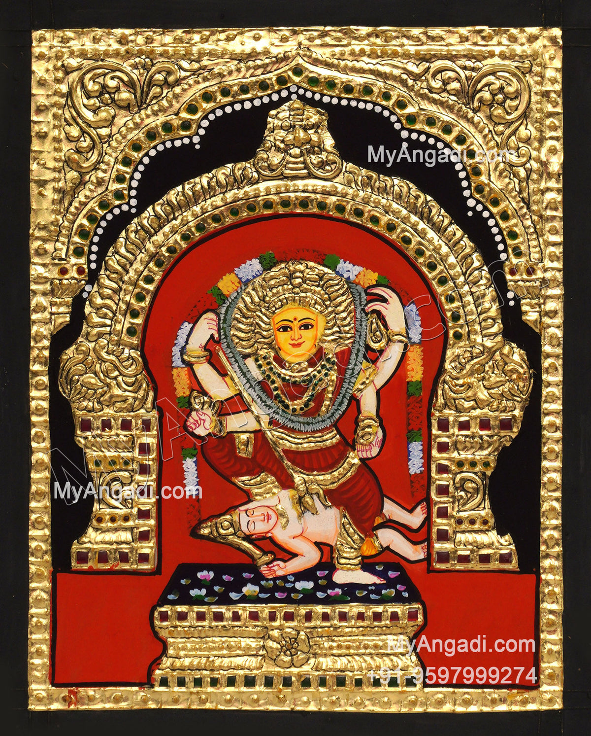 Kulavilakku Amman Tanjore Painting