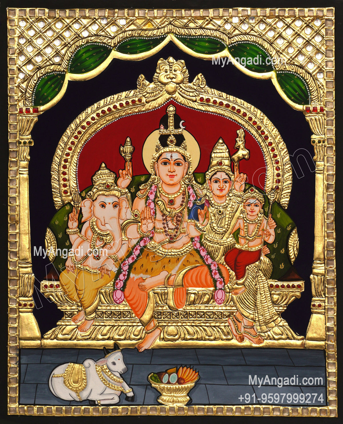 Shiva Family Tanjore Paintings