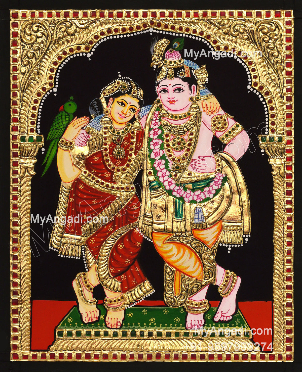 Rukmani Krishna Tanjore Painting