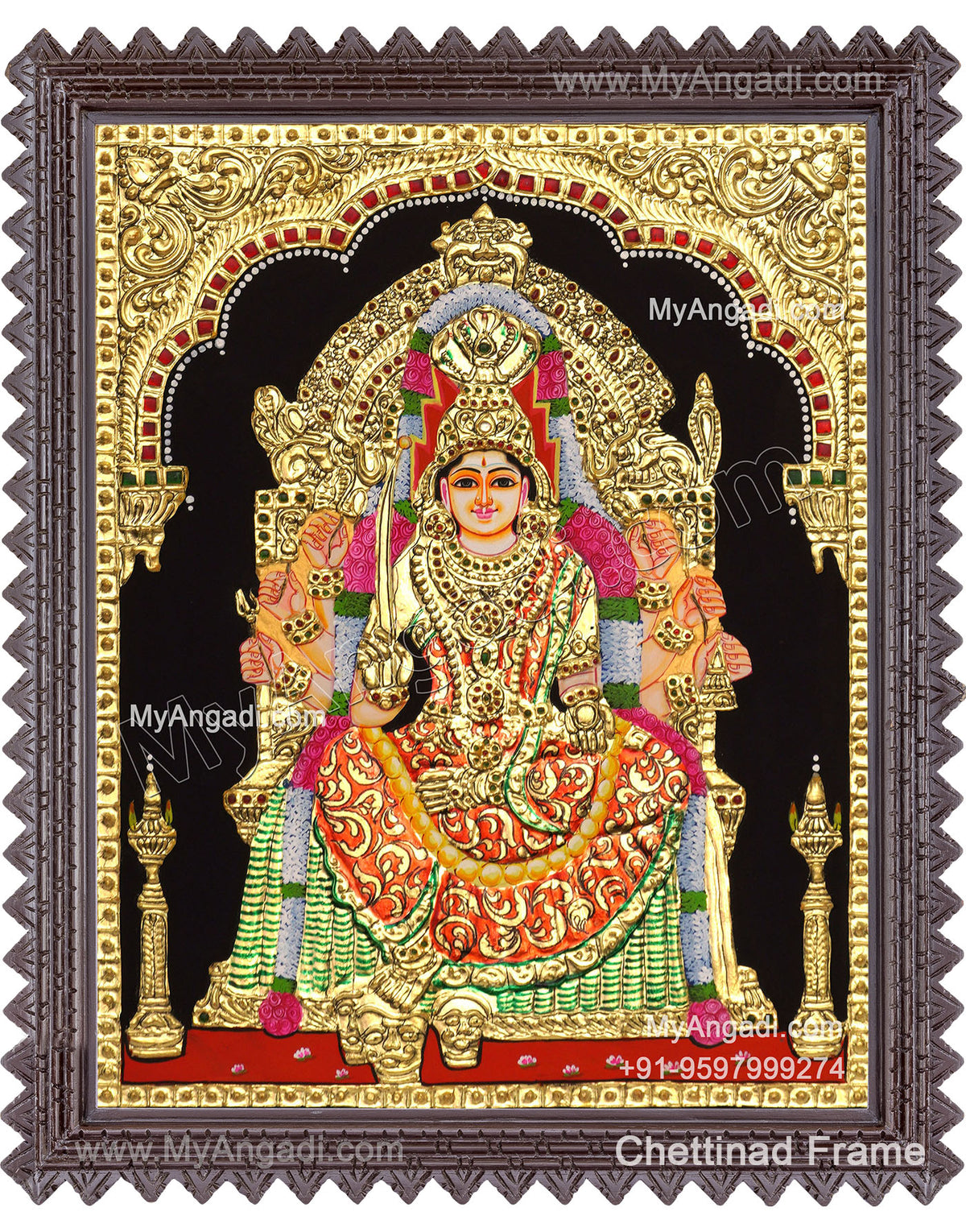 Samayapura Mariamman Tanjore Painting