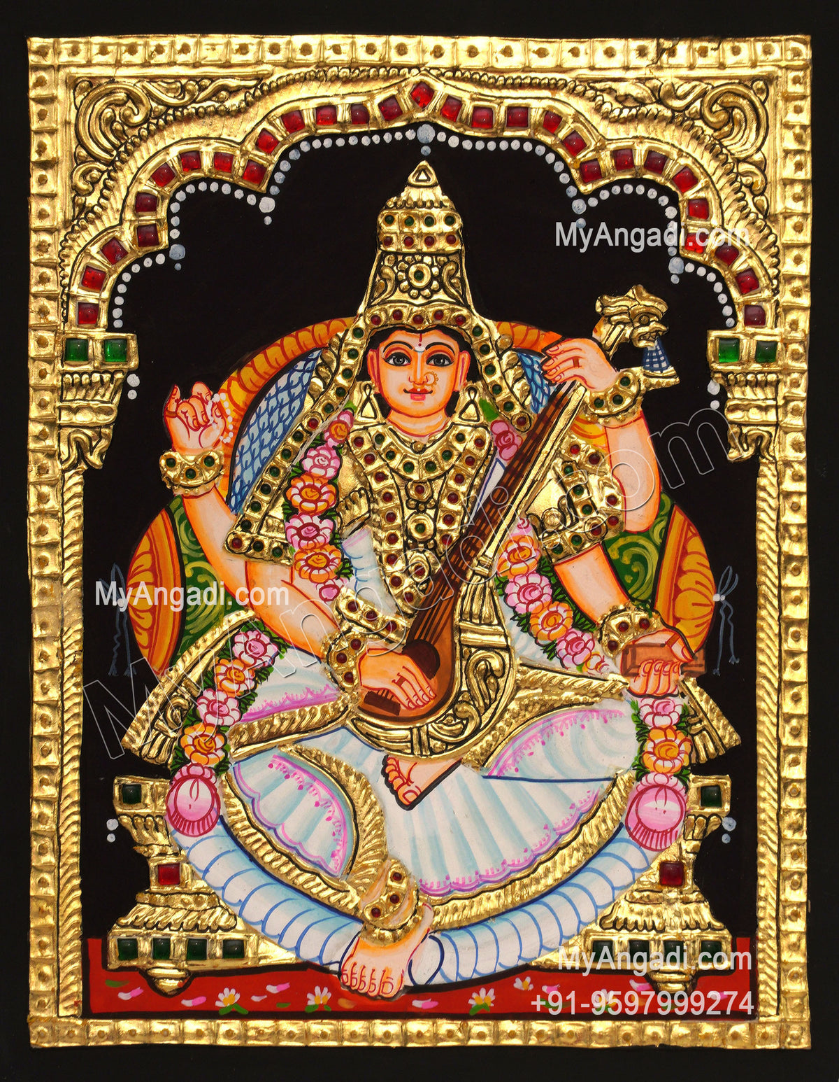 Saraswathi Tanjore Painting