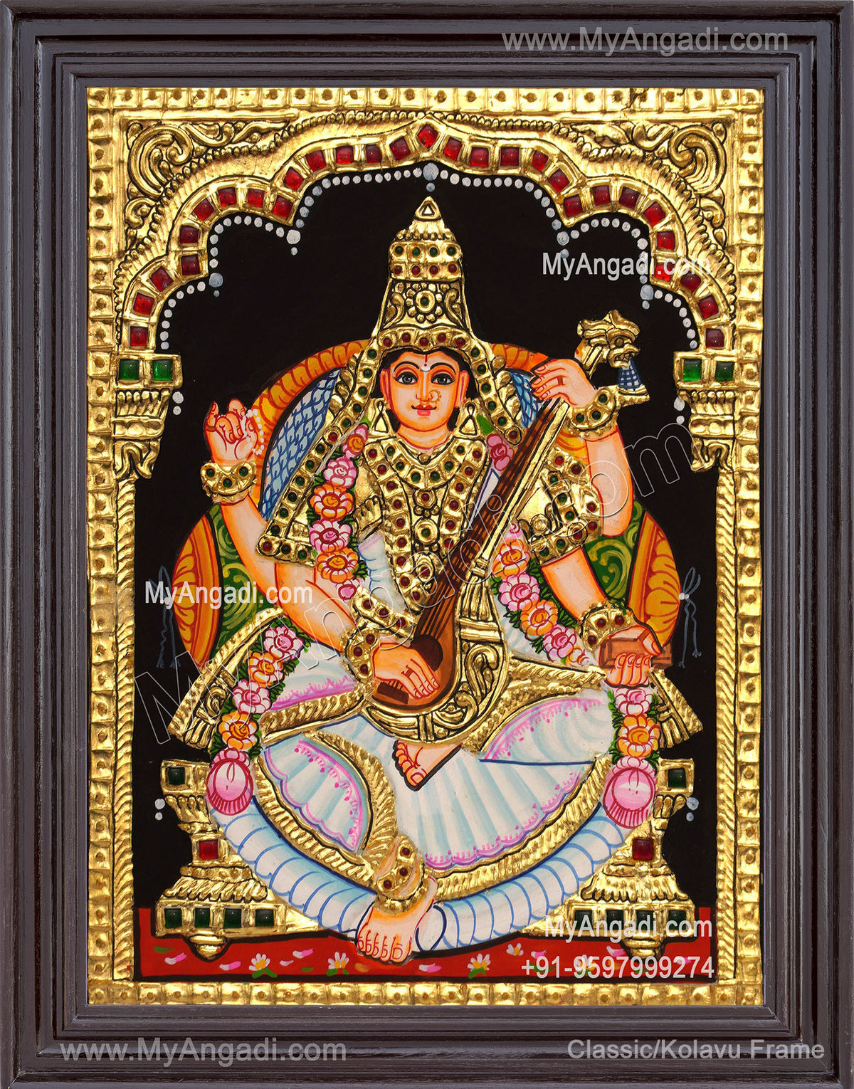 Saraswathi Tanjore Painting