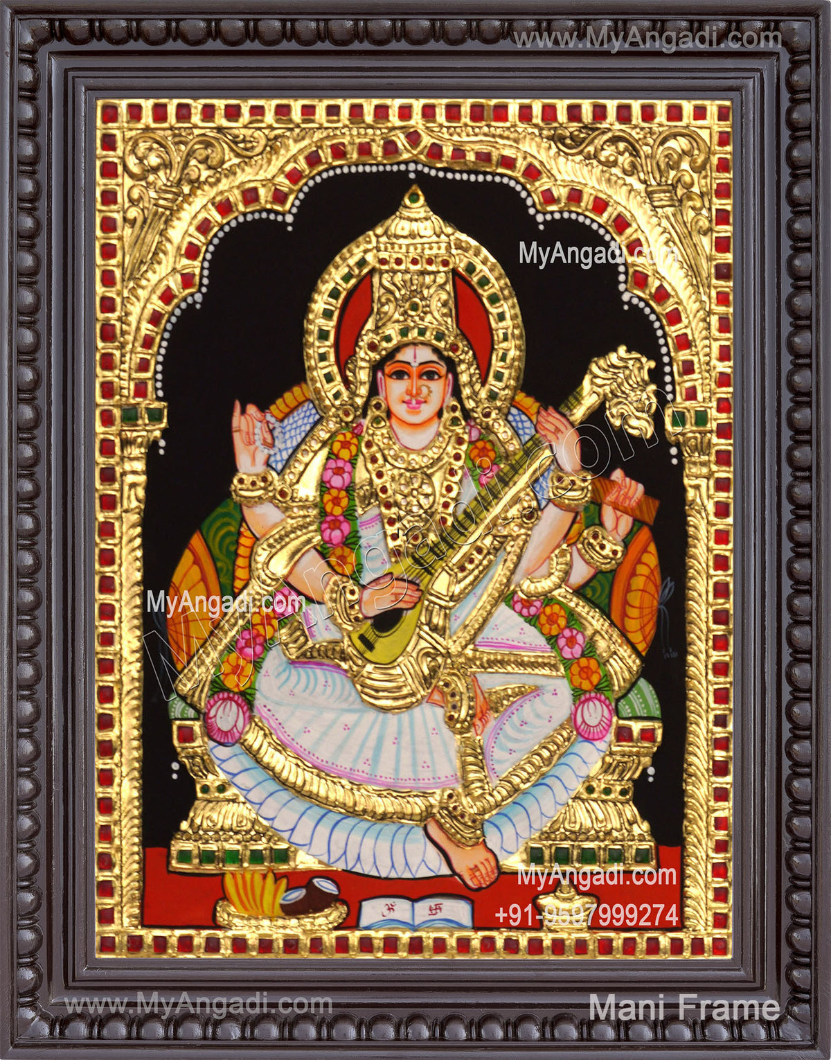 Saraswathi Devi Tanjore Painting