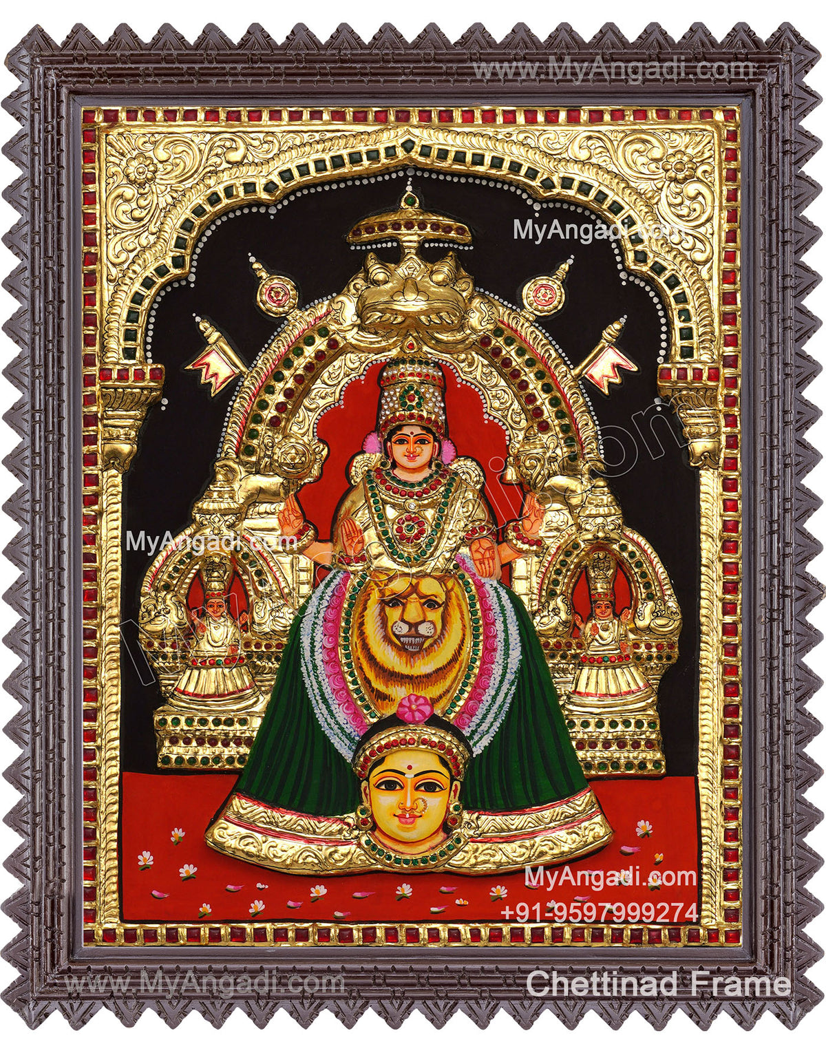 Kollur Mookambikai 3D Tanjore Painting