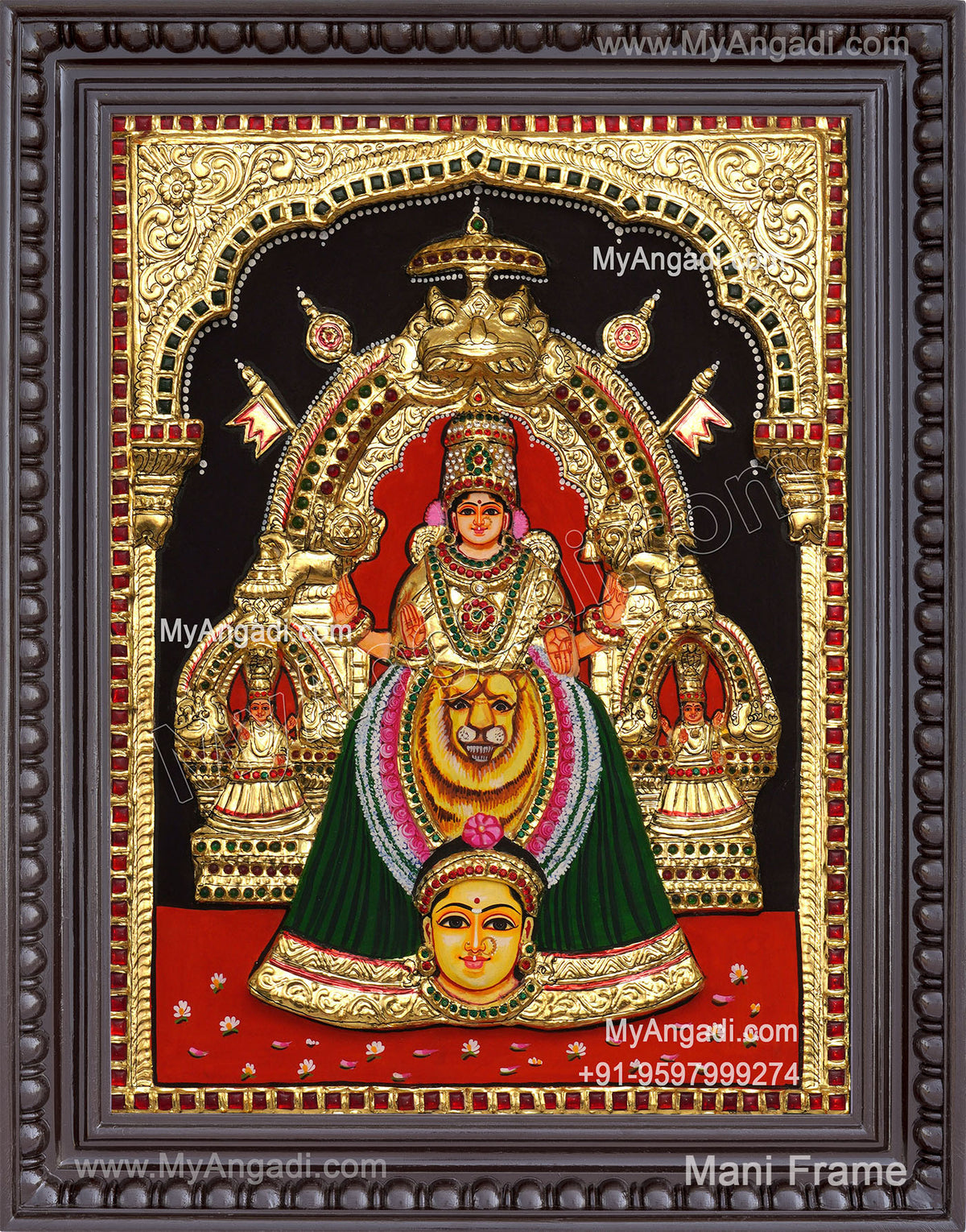 Kollur Mookambikai 3D Tanjore Painting