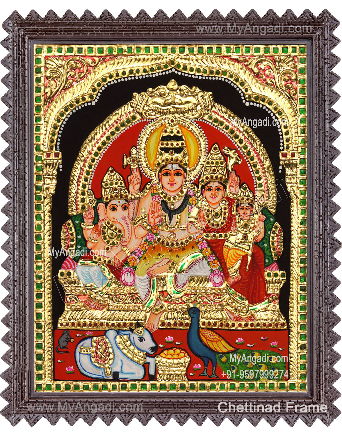 Shivan Family Tanjore Painting
