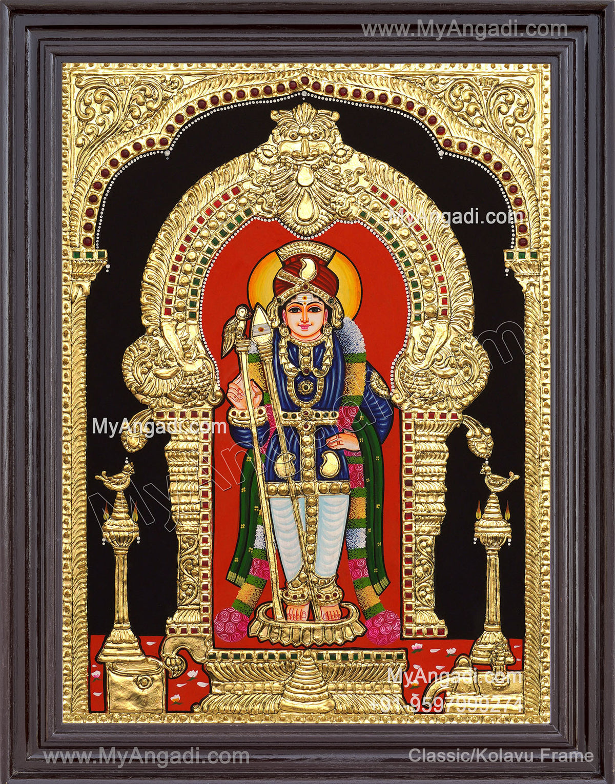 Raja Alangara Murugan Tanjore Painting