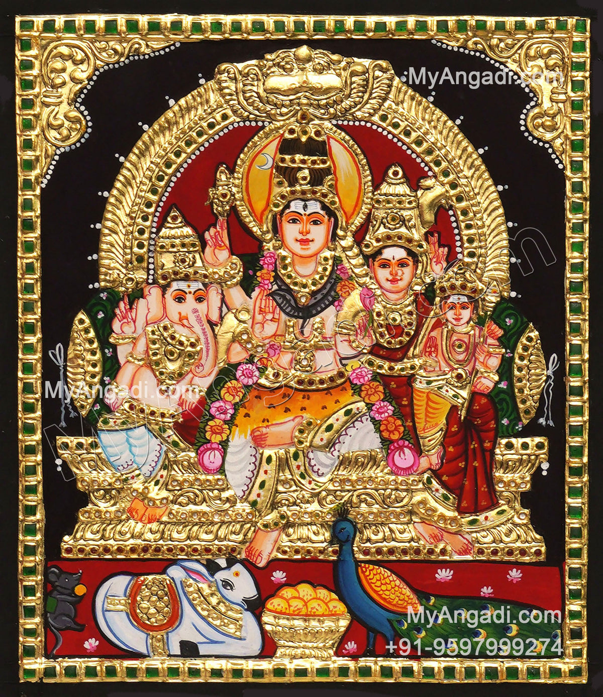 Shiva Family Tanjore Paintings