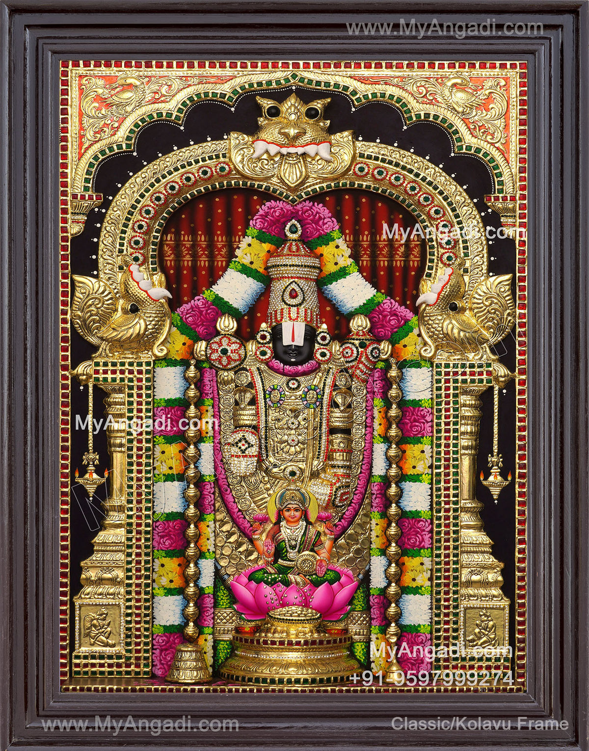 3d Balaji Lakshmi Tanjore Painting