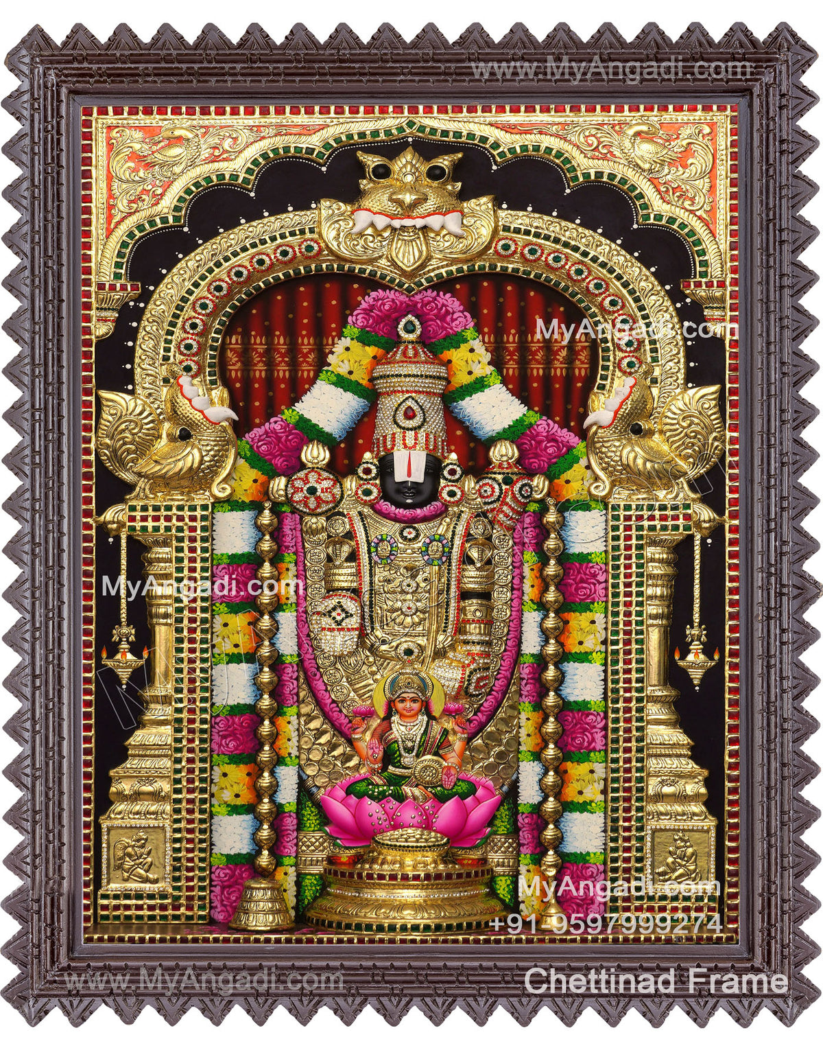 3d Balaji Lakshmi Tanjore Painting