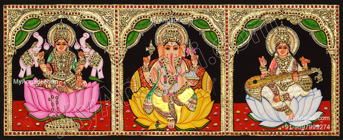 3 Panel Tanjore Painting