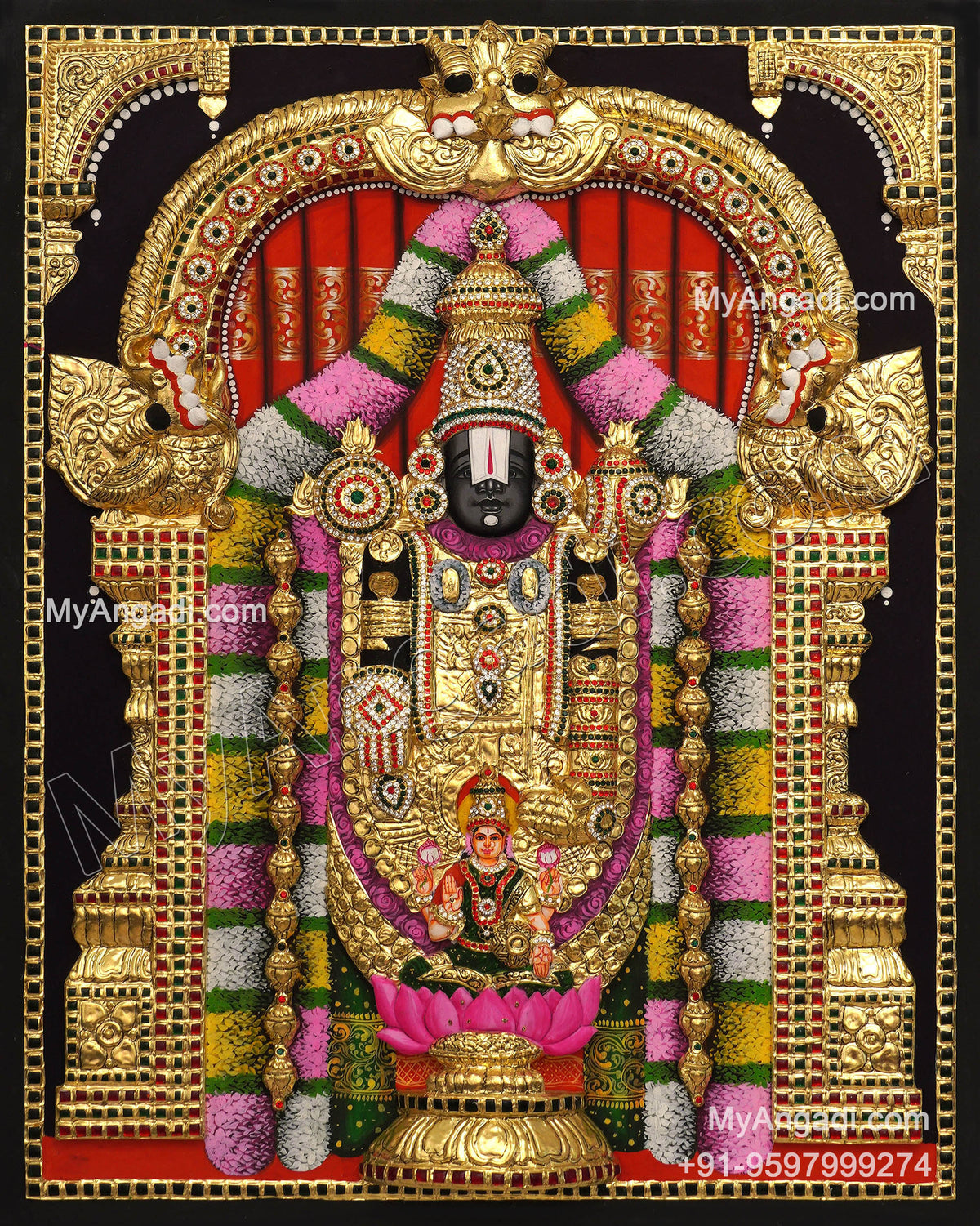 3d Balaji Lakshmi Tanjore Painting