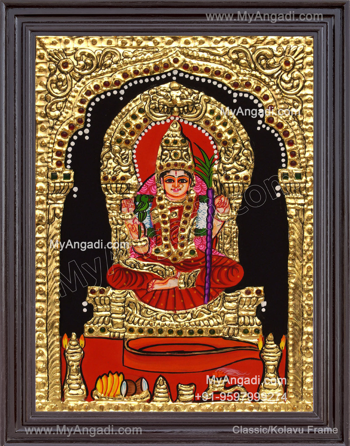 Kamatchi Amman Tanjore Painting