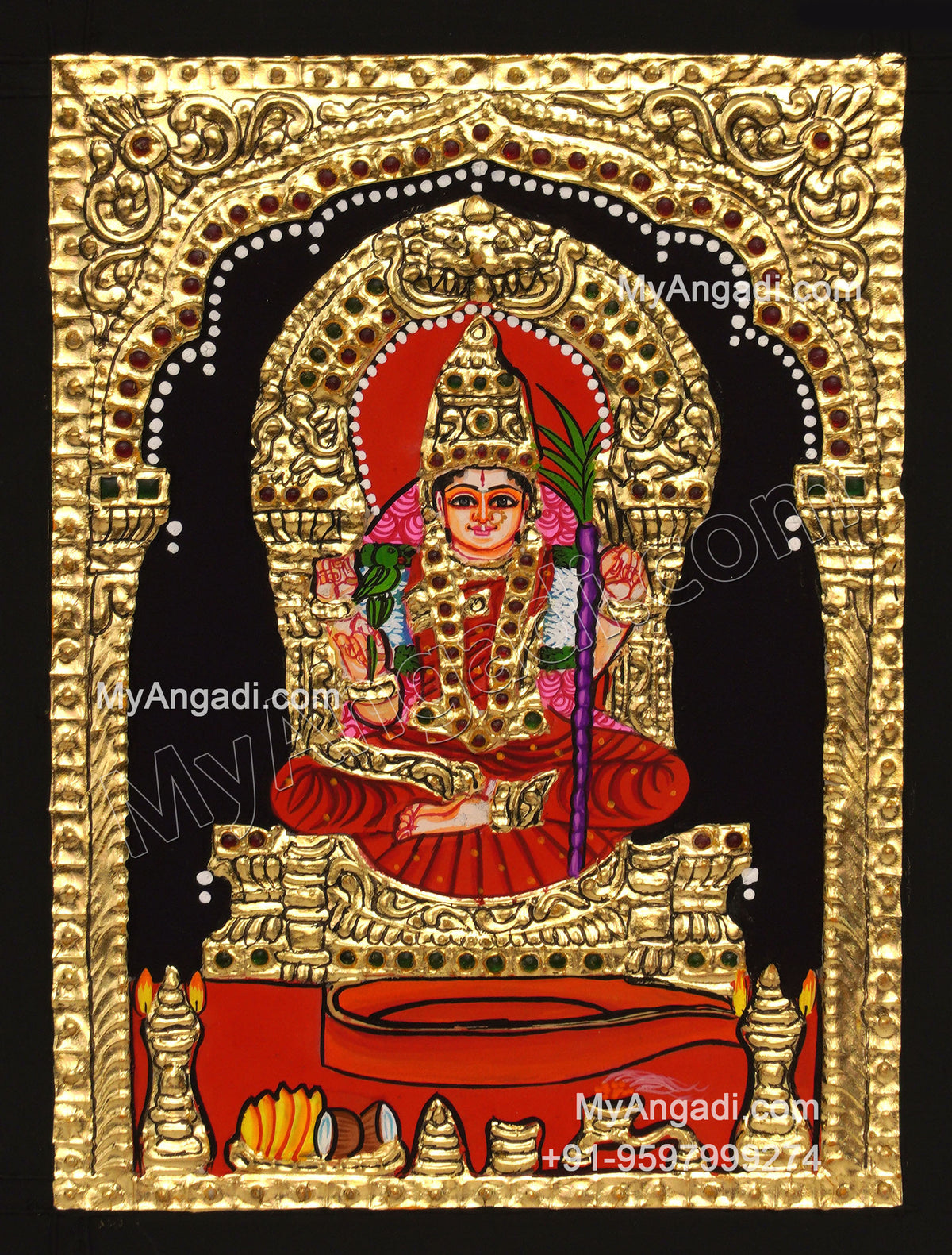 Kamatchi Amman Tanjore Painting