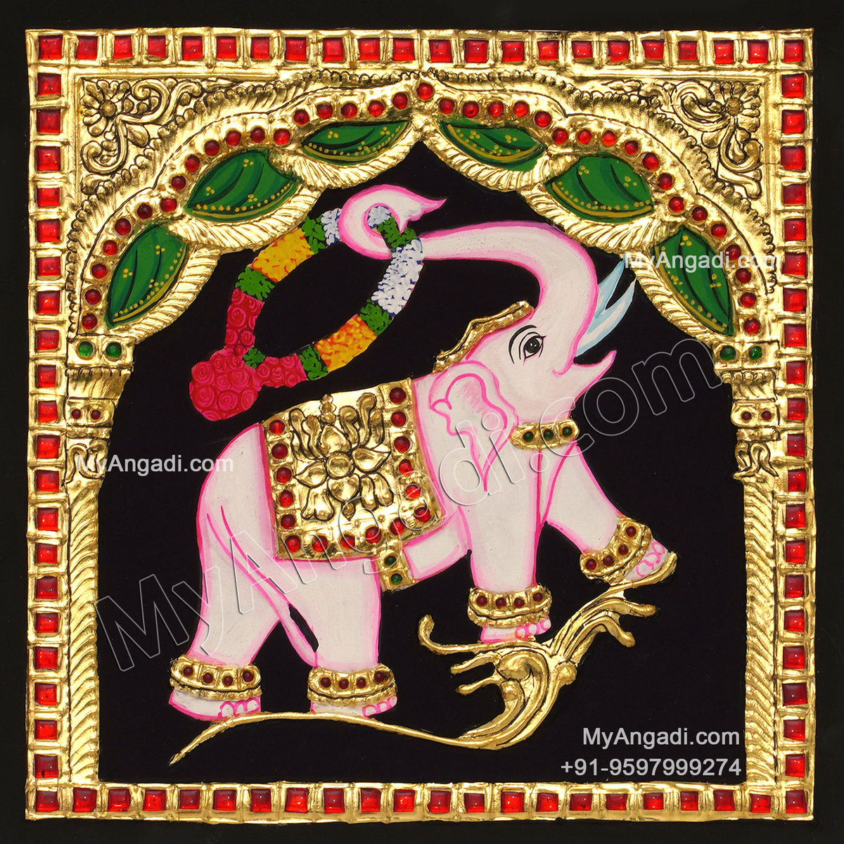 Elephant Tanjore Painting