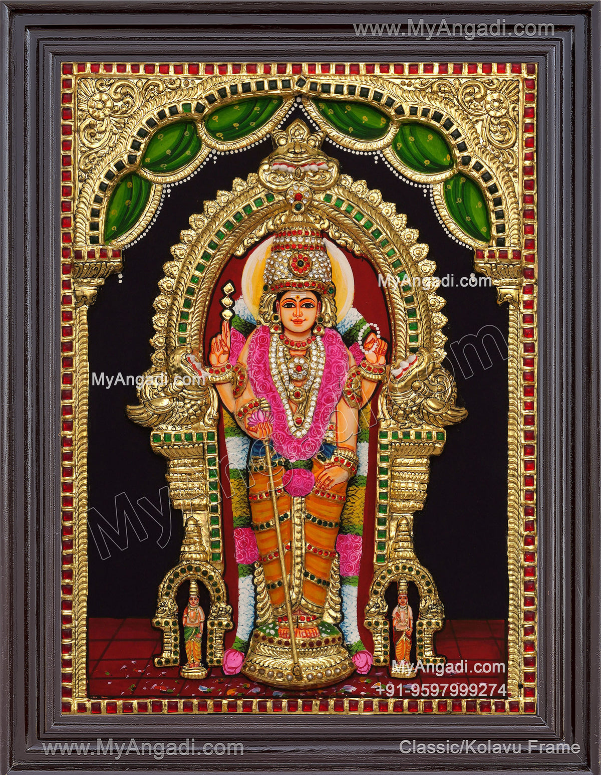Thiruchendur Murugan 3D Tanjore Painting