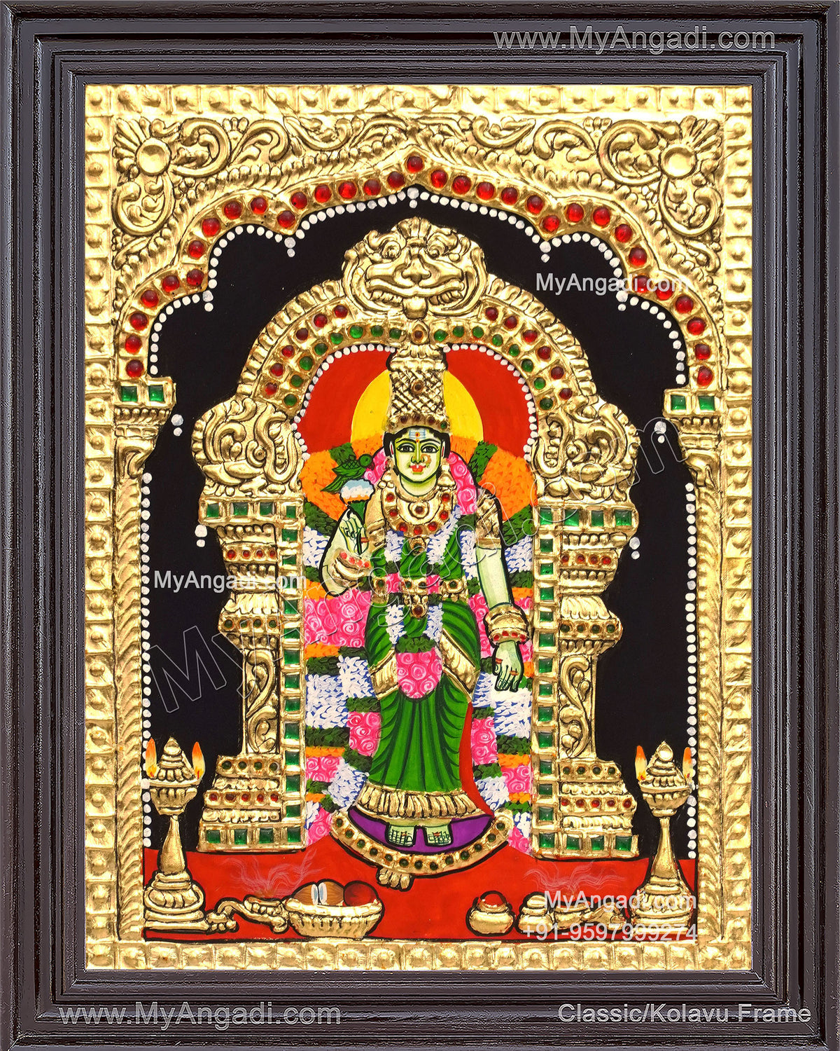 Meenakshi Amman Tanjore Painting