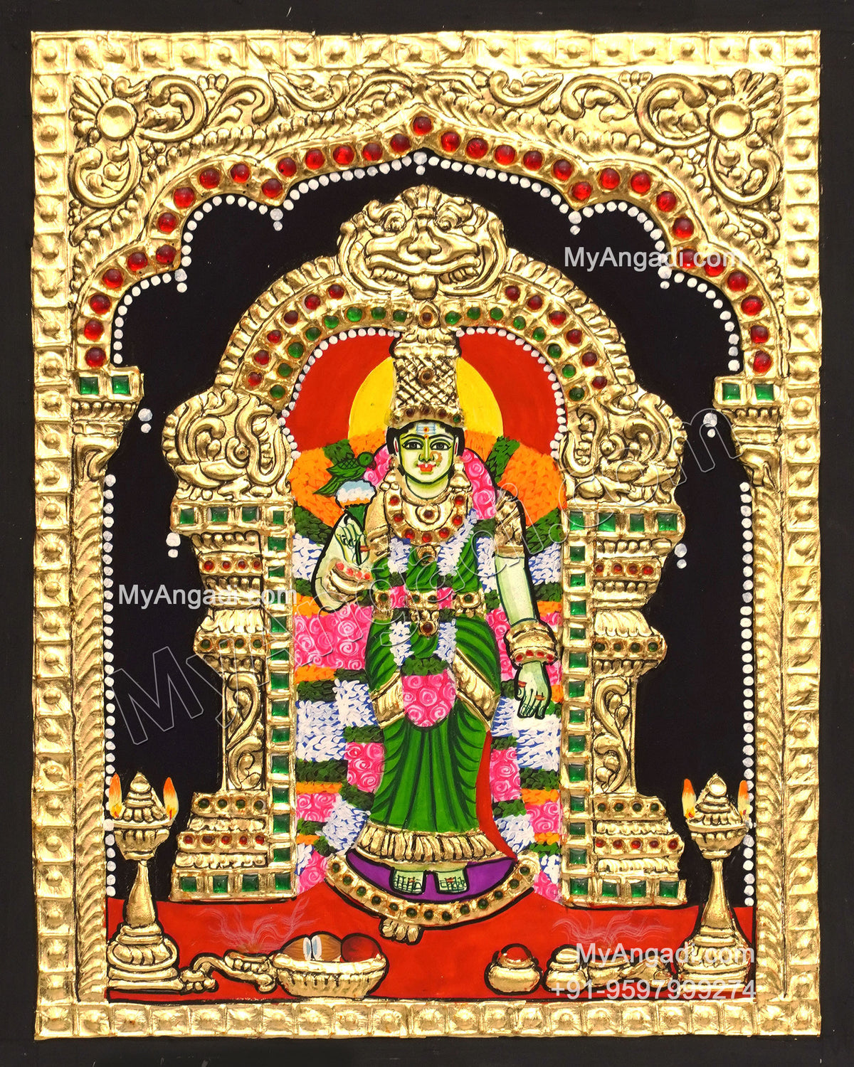 Meenakshi Amman Tanjore Painting