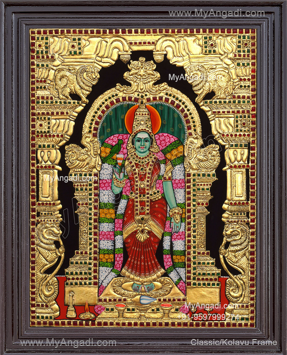 Meenakshi Amman Tanjore Painting
