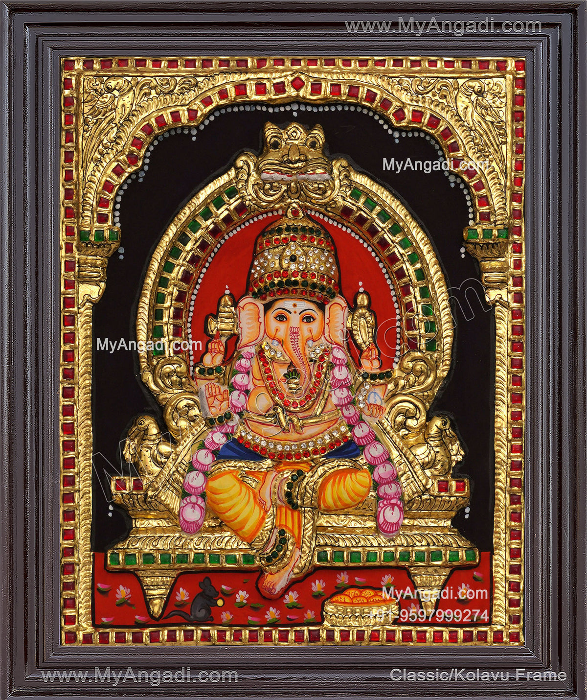 Ganesha 3d Tanjore Painting