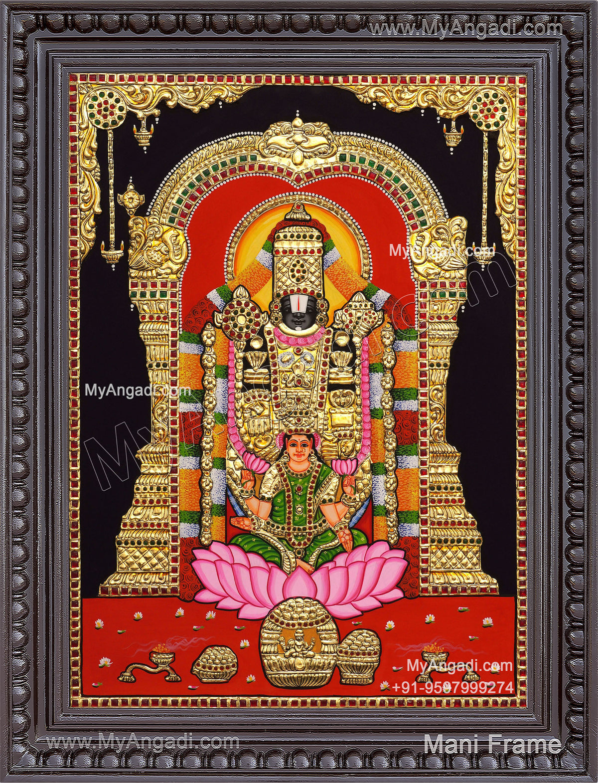 Balaji with Lakshmi Tanjore Painting
