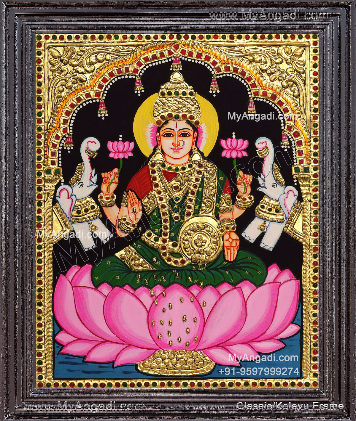 Gaja Lakshmi Tanjore Painting