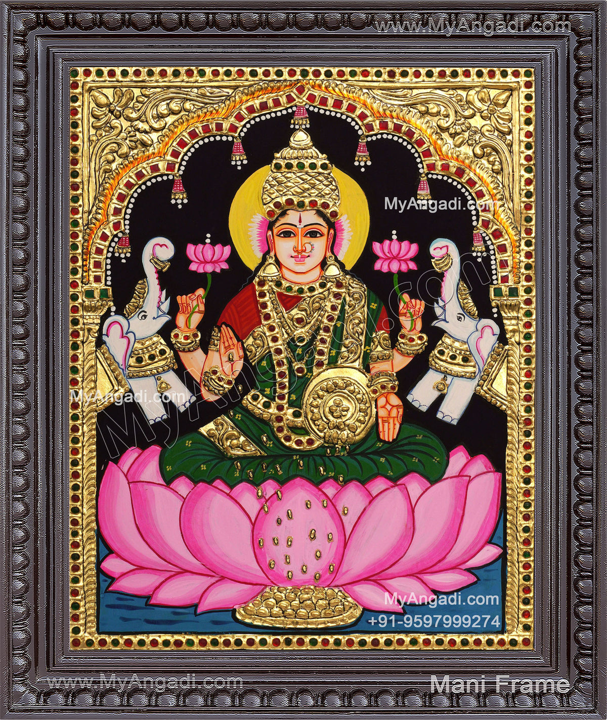 Gaja Lakshmi Tanjore Painting