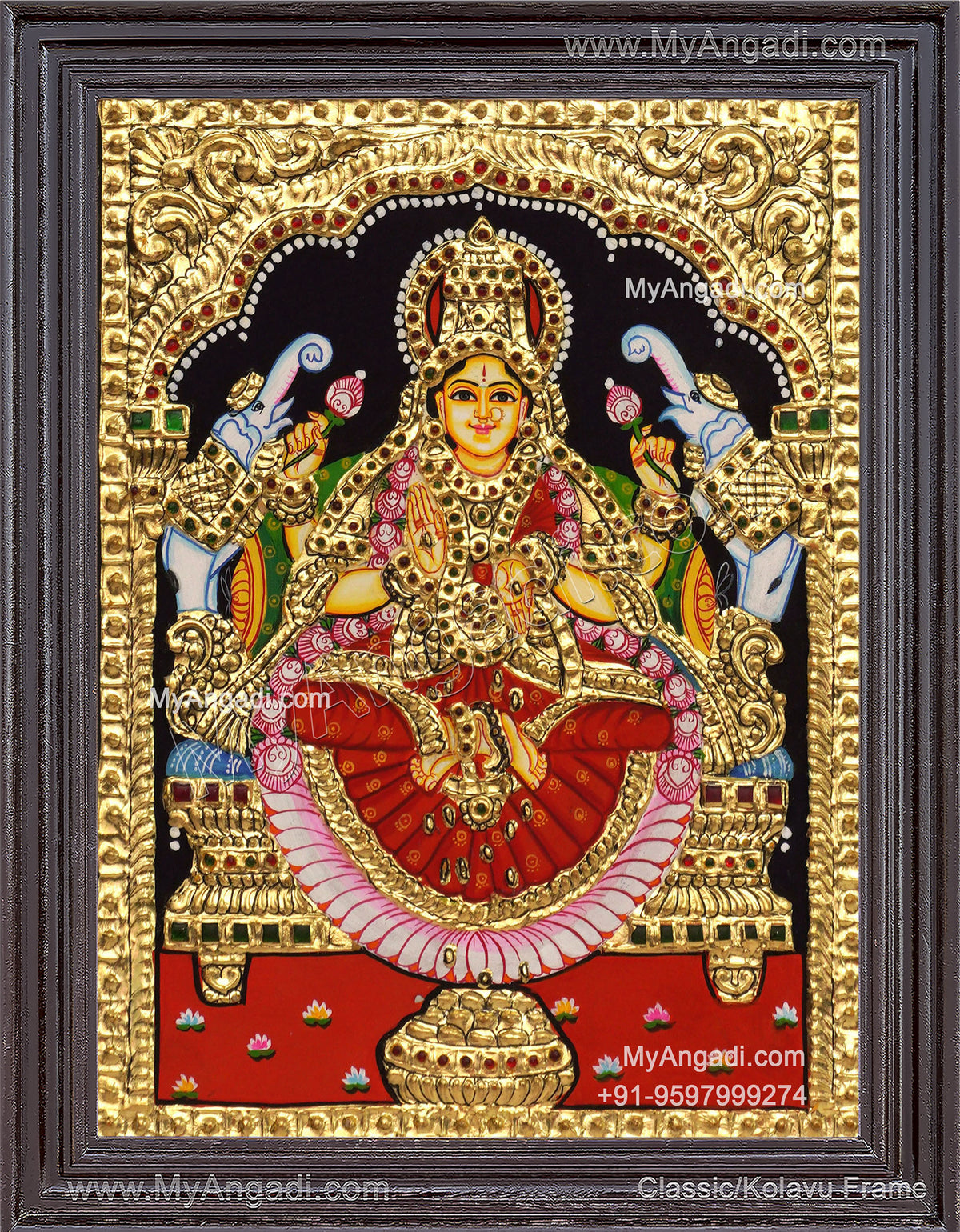 Gajalakshmi Tanjore Painting
