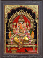 Ganesha 3d Embossed Tanjore Painting